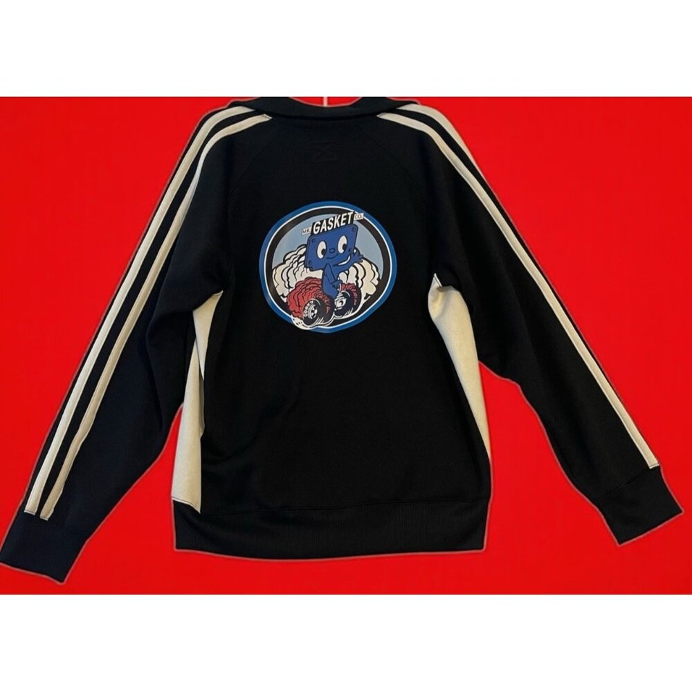 Mr. Gasket Track Jacket Black W/White Stripes Sz Large J. America Cars Retro